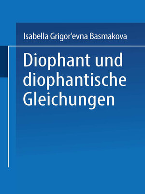 cover image of Diophant und diophantische Gleichungen